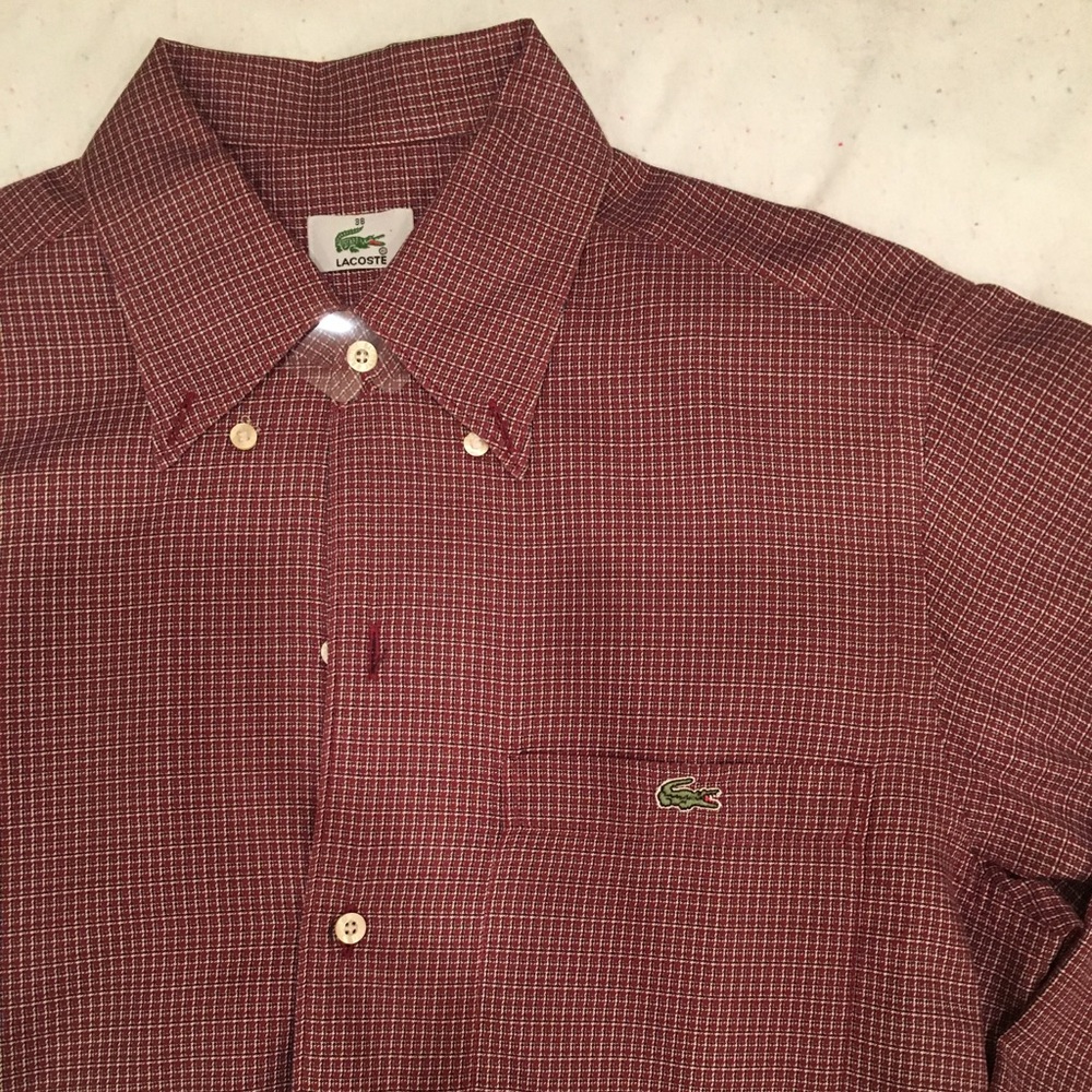 LACOSTE Mens Long Sleeve Button Up - Sz 38 Nice!